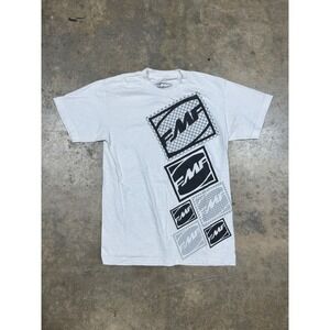 FMF Racing Graphic T-Shirt Mens‎ Small White Motocross Checkered Logo Tee